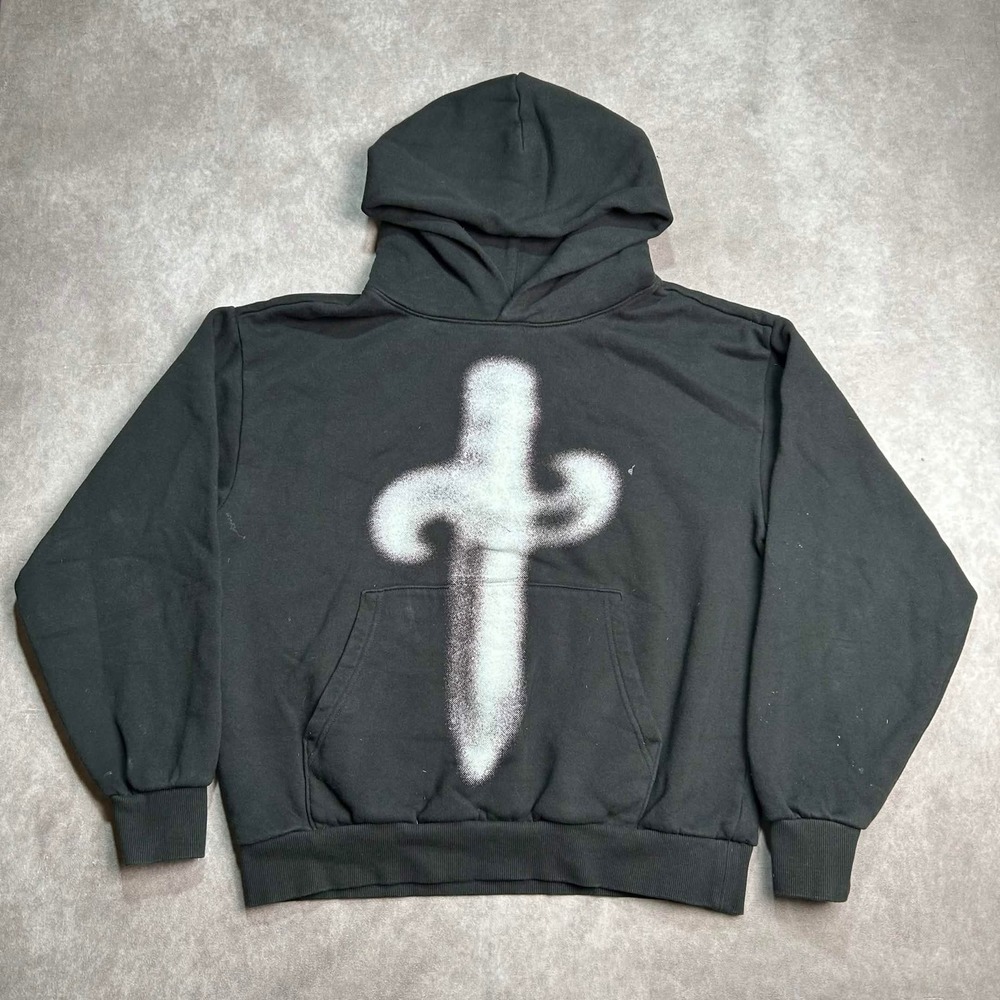 21 Savage Drake Its All A Blur Tour 2023 Hoodie Black Dagger Graphic Mens Large